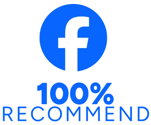 100% Recommend on FB - color logo